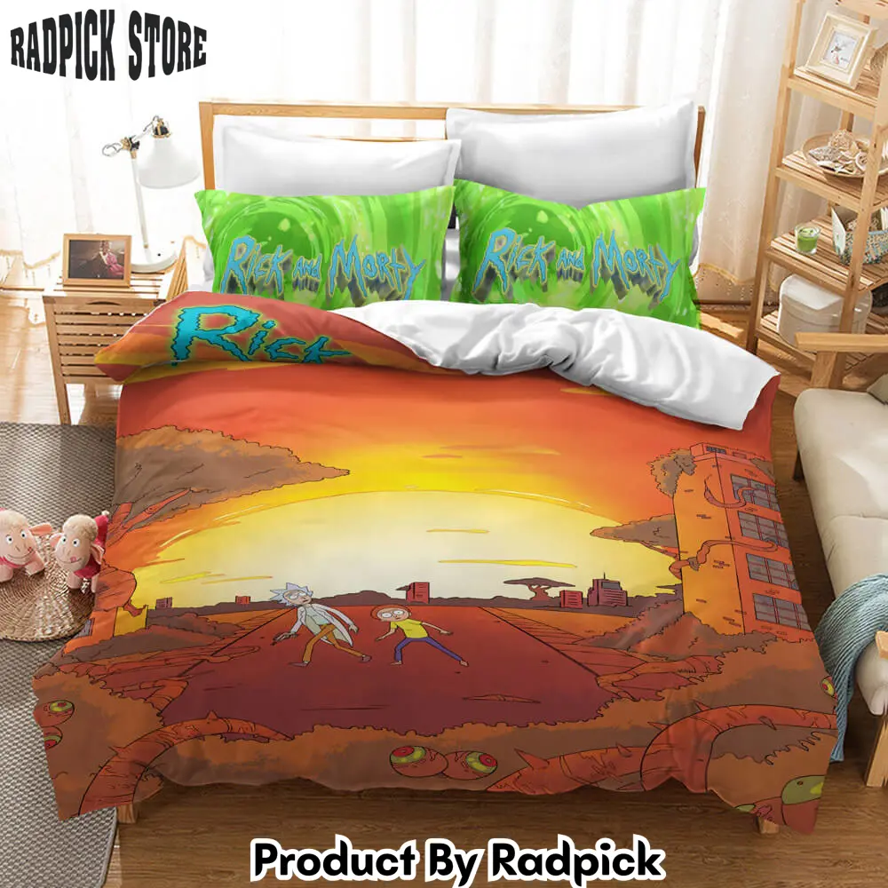 Rick and morty cosplay bedding set duvet cover halloween bed sheets  rp0424230